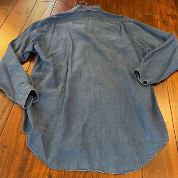 Polo Ralph Lauren oversized 100% linen navy long sleeve shirt M - Picture 9 of 11